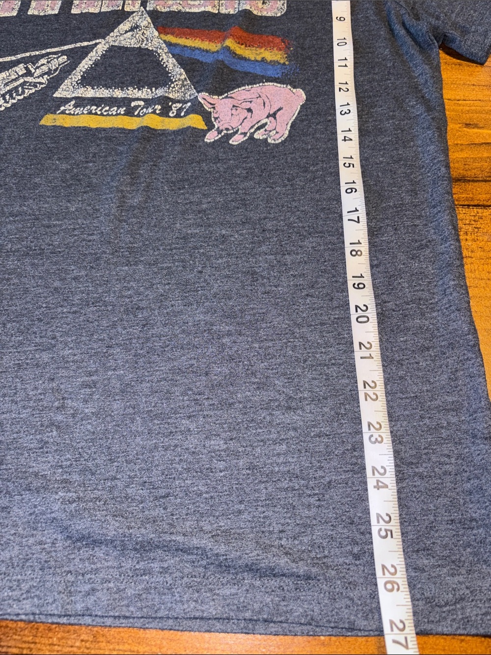 Lucky Brand Pink Floyd Charcoal Graphic Tee Rainbow Prism Medium M - Picture 8 of 9